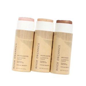 Vegan Highlighter & Bronzer Stick Set – Rose Quartz & Illumi Shades – Cruelty-Free, Organic, Plastic-Free