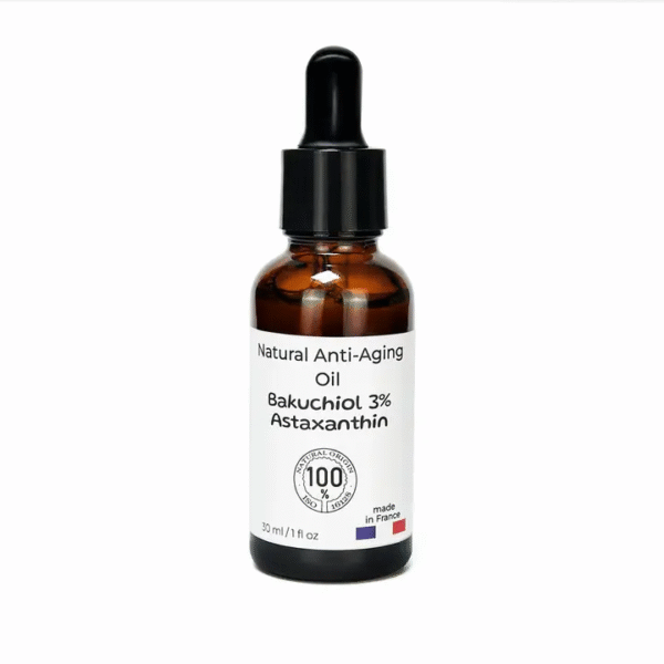 3% Bakuchiol Anti-Aging Oil – Retinol Alternative + Astaxanthin – Vegan, 100% Natural, Made in France