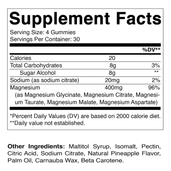 Vitamatic Magnesium Gummies – 400mg | 5 Types of Magnesium | Sugar-Free | 120 Gummies